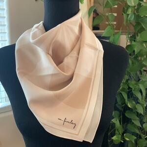 M. Finley Limited Edition Ivory & Beige Sunburst Silk Scarf - 27”x27”